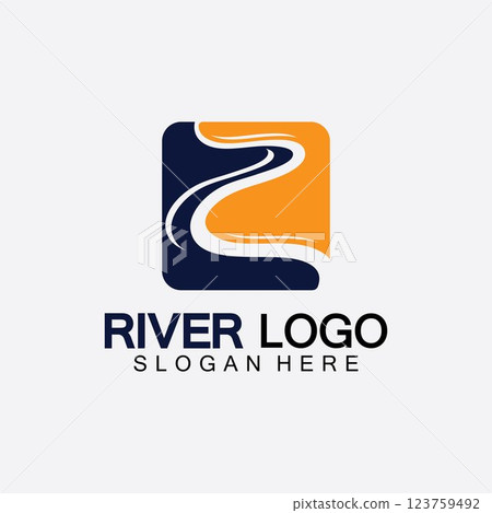 River Logo vector icon illustration design template River Logo vector icon illustration design template 123759492