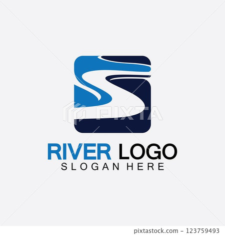 River Logo vector icon illustration design template River Logo vector icon illustration design template 123759493