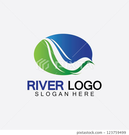River Logo vector icon illustration design template River Logo vector icon illustration design template 123759499