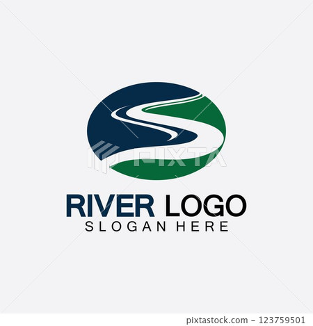 River Logo vector icon illustration design template 123759501