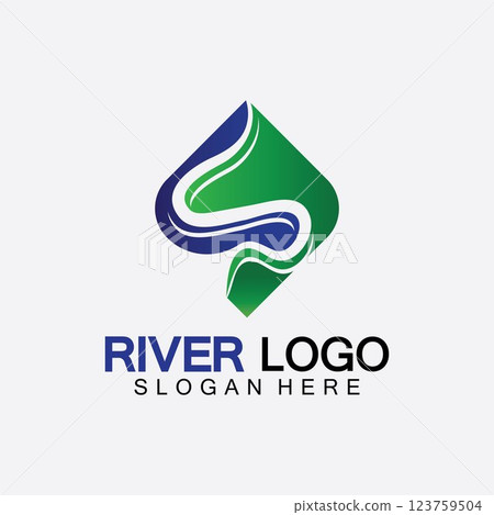 River Logo vector icon illustration design template 123759504