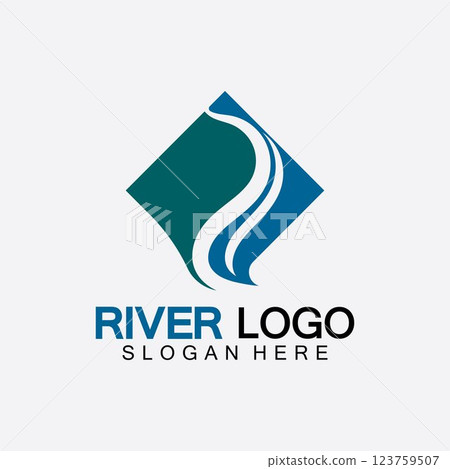 River Logo vector icon illustration design template 123759507