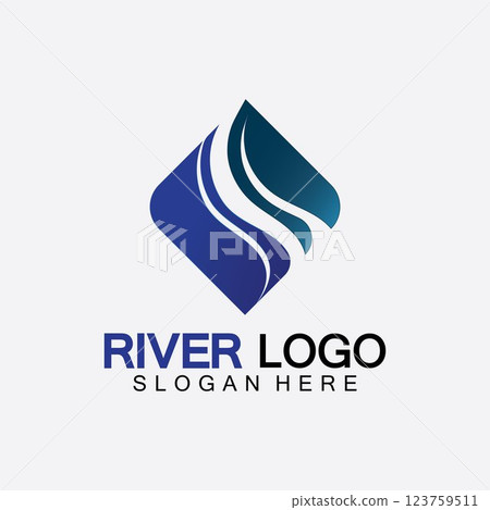 River Logo vector icon illustration design template 123759511
