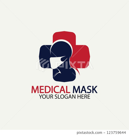 Face protection Mask Vector logo. Medical Mask logo vector icon illustration design Face protection Mask Vector logo. Medical Mask logo vector icon illustration design 123759644