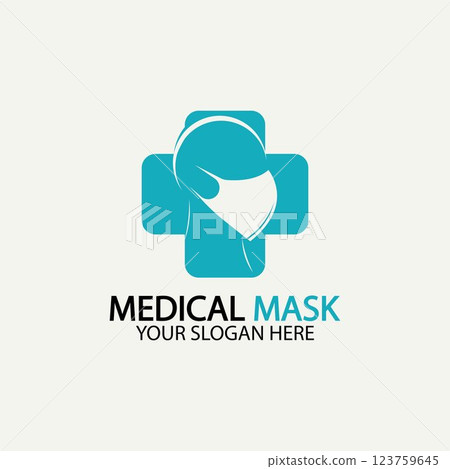 Face protection Mask Vector logo. Medical Mask logo vector icon illustration design Face protection Mask Vector logo. Medical Mask logo vector icon illustration design 123759645