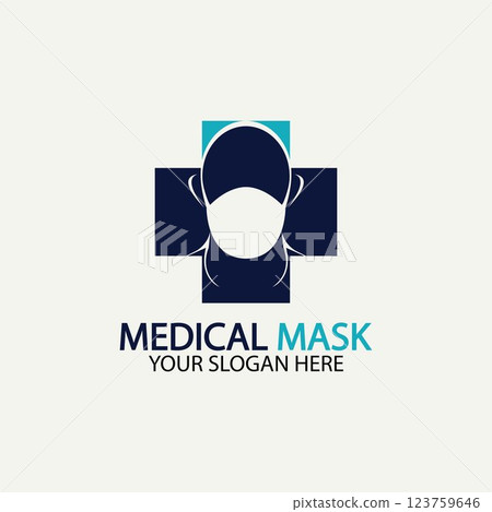 Face protection Mask Vector logo. Medical Mask logo vector icon illustration design Face protection Mask Vector logo. Medical Mask logo vector icon illustration design 123759646