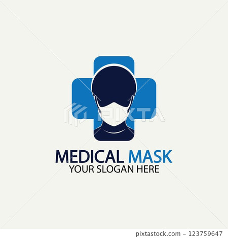 Face protection Mask Vector logo. Medical Mask logo vector icon illustration design Face protection Mask Vector logo. Medical Mask logo vector icon illustration design 123759647