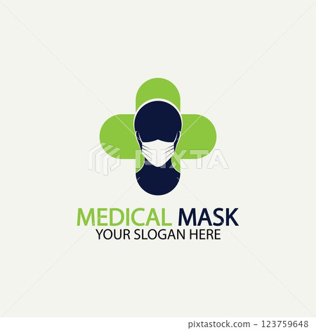 Face protection Mask Vector logo. Medical Mask logo vector icon illustration design Face protection Mask Vector logo. Medical Mask logo vector icon illustration design 123759648