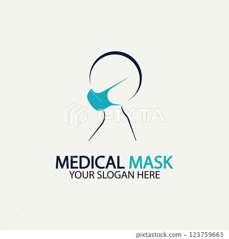 Face protection  Mask Vector logo. Medical Mask logo vector icon illustration design 123759663