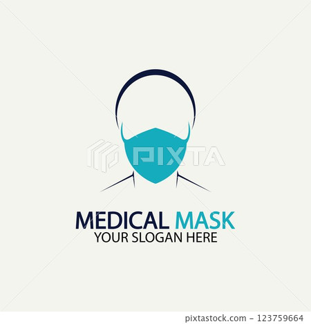 Face protection  Mask Vector logo. Medical Mask logo vector icon illustration design 123759664