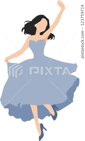 穿著連身裙的女人的插圖 123759714