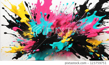 彩色顏料飛濺 — — 充滿活力的抽象藝術 123759751