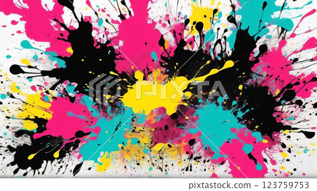 彩色顏料飛濺 — — 充滿活力的抽象藝術 123759753