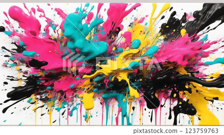 彩色顏料飛濺 — — 充滿活力的抽象藝術 123759763