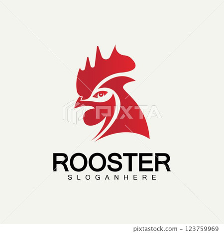 Rooster head logo vector icon symbol illustration design.Rooster  chicken  cock. Abstract vector illustration 123759969
