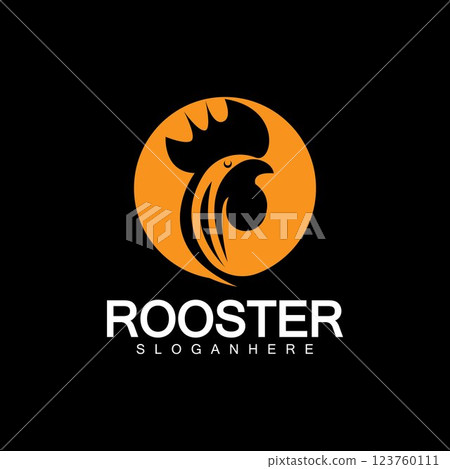 Rooster head logo vector icon symbol illustration design.Rooster  chicken  cock. Abstract vector illustration 123760111