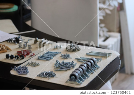 A set of elements for assembling an ottoman. 123760461