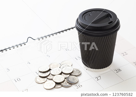 Convenience store coffee and calendar Convenience store coffee and calendar 123760582