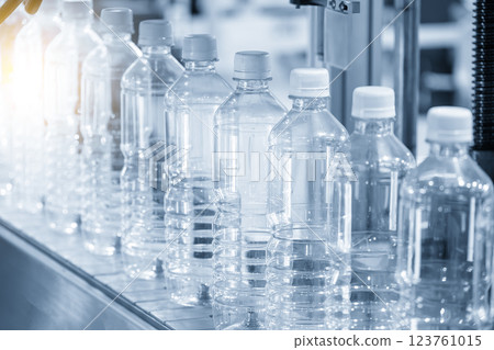 The hi-technology of drinking water manufacturing process in the light blue scene. The hi-technology of drinking water manufacturing process in the light blue scene. 123761015