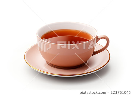 cup of tea on white background 123761045