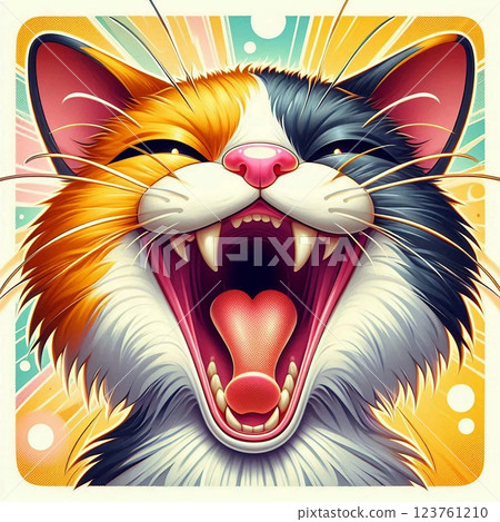 Yawning cat 123761210