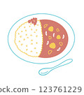 Curry and rice  123761229