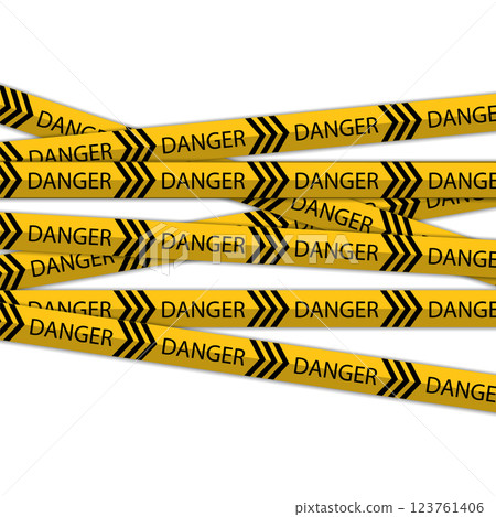 Vector Warning Tapes Set. Yellow and Black Danger Caution Sign. Striped Transition Abstract Strict Barrier. Diagonal Striped Lines. Danger in Construction or on the Road Vector Warning Tapes Set. Yellow and Black Danger Caution Sign. Striped Transition Abstract Strict Barrier. Diagonal Striped Lines. Danger in Construction or on the Road 123761406