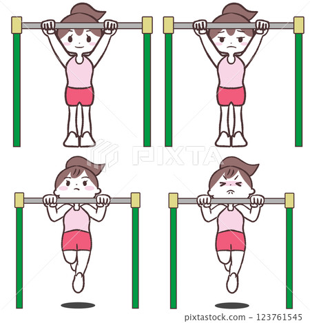 Pull-ups women set illustration Pull-ups women set illustration 123761545