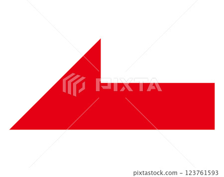 Simple left-pointing red arrow on white background Simple left-pointing red arrow on white background 123761593
