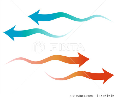 Simple red and blue arrow set, streamline Simple red and blue arrow set, streamline 123761616