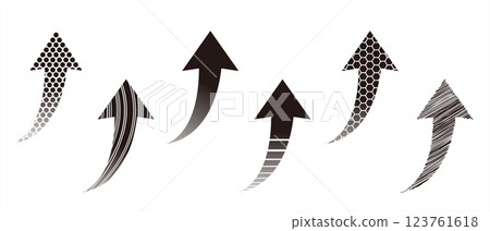 Arrow set of 6 designs Vector Curved Arrow set of 6 designs Vector Curved 123761618