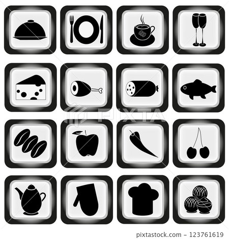 Food icons set. Food icons set. 123761619