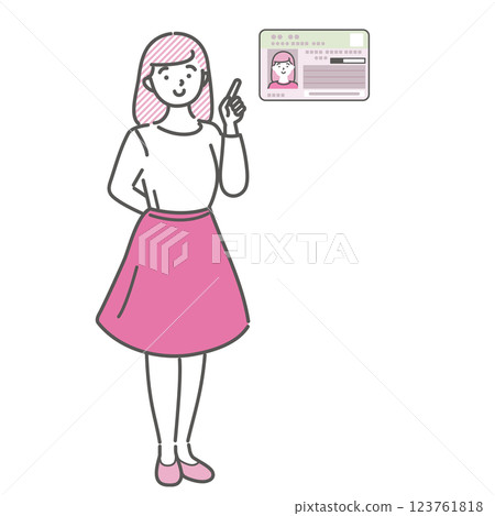 一位年輕大學生解釋他/她的“我的號碼”卡的插圖 123761818