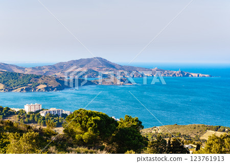 Shoreline of Mediterranean sea in France Shoreline of Mediterranean sea in France 123761913