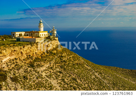 Mesa Roldan lighthouse, Cabo de Gata, Spain Mesa Roldan lighthouse, Cabo de Gata, Spain 123761963