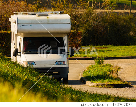 Camper car on roadside Camper car on roadside 123762075