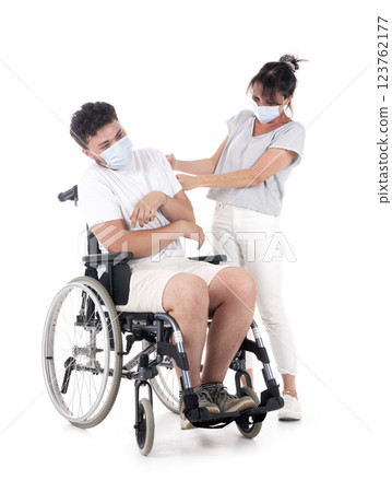 wheelchair with people 123762177