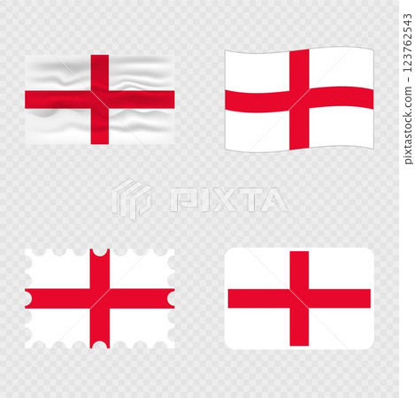 England national flag in four different styles. 123762543