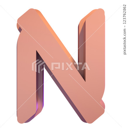 3D rendered illustration. Pink decorative font. Art lettering. 123762862