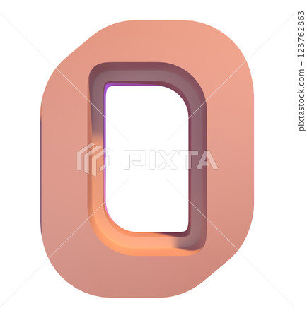 3D rendered illustration. Pink decorative font. Art lettering. 123762863