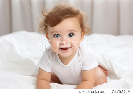 portrait of adorable baby isolated on white background portrait of adorable baby isolated on white background 123762909