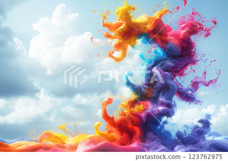 色彩繽紛的美麗海浪 色彩繽紛的美麗海浪 123762975