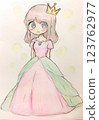 Child's drawing of a princess 123762977
