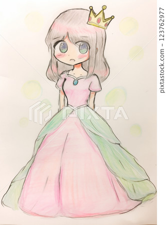 兒童畫的一位公主 兒童畫的一位公主 123762977