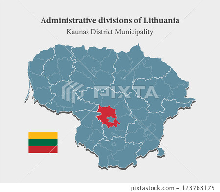Vector map Lithuania -Kaunas District Municipality 123763175