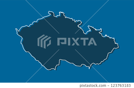 Vector outline map Czech, line border country 123763183