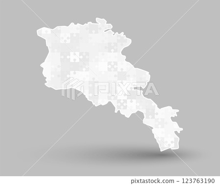 Creative map Armenia from grey puzzle, jigsaw Creative map Armenia from grey puzzle, jigsaw 123763190