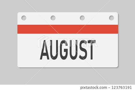 Vector template icon page calendar, month August Vector template icon page calendar, month August 123763191