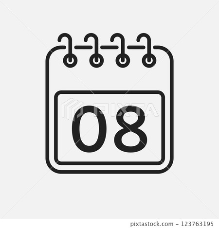 Vector icon page calendar - day 8 123763195