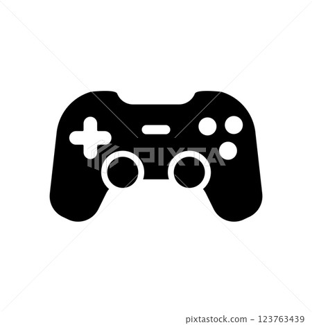 Modern gaming controller for video games on a white background. Modern gaming controller for video games on a white background. 123763439